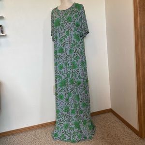 LuLaRoe Maria 3XL Green Floral Print
